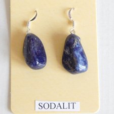 Náušnice - Sodalit kameň/ tromel