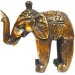 Soška - Slon drevený zlatá farba